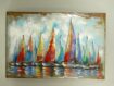 3D afbeelding van ijzer(blik) zeilboten L120x80 cm